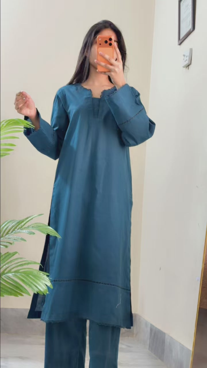 2-PIECE LAWN COTTON (BLUE)