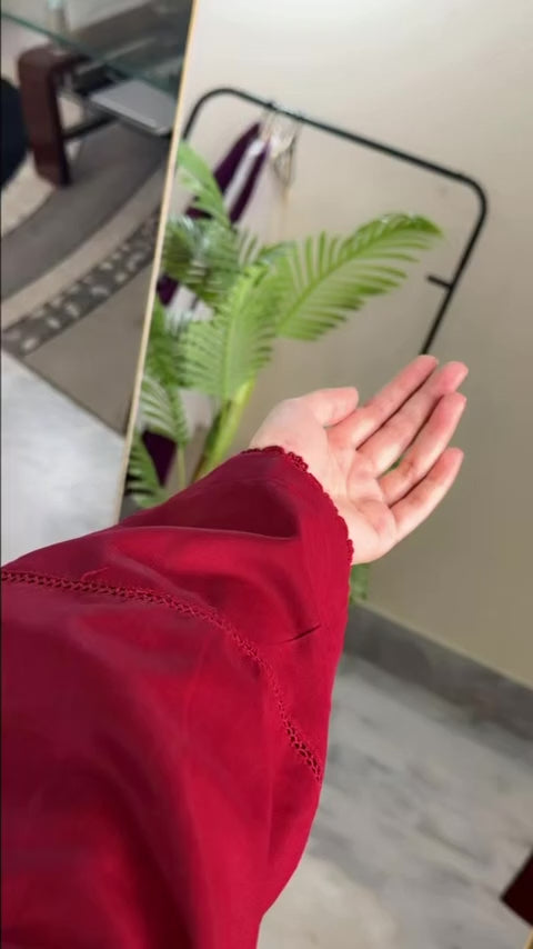 2-PIECE LAWN COTTON (Maroon)